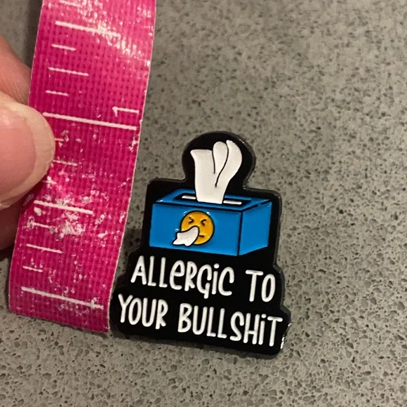 Humorous Blue Enamel Pin - Picture 3 of 4